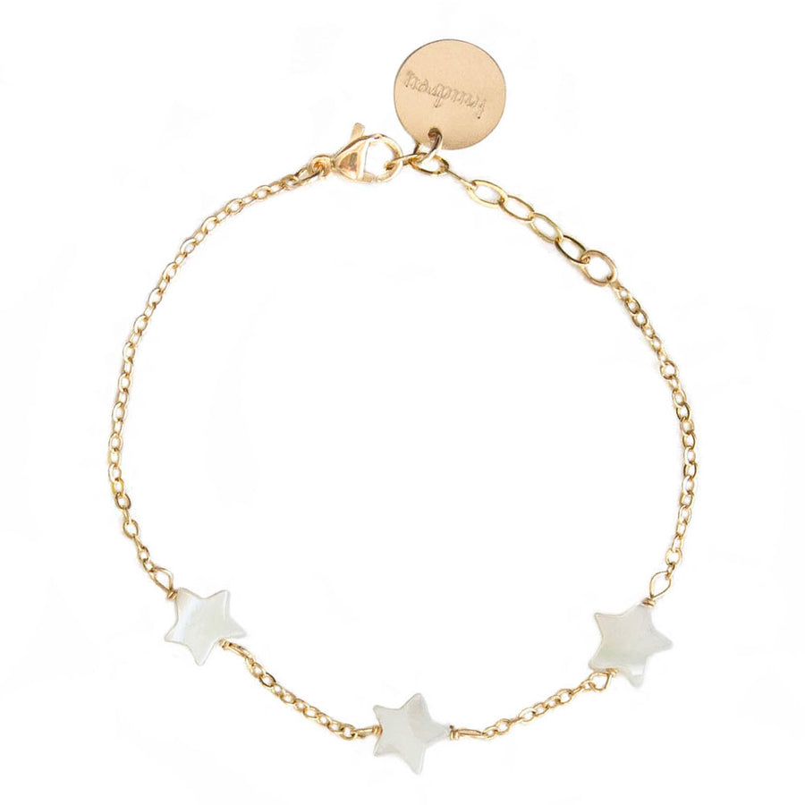 Lucky Stars Bracelet: Dainty Gold Bracelet with Star-Shaped Pearls – taudrey